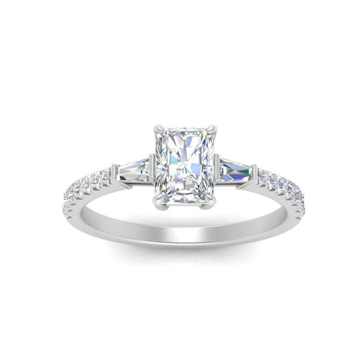 Delicate Antique Pave Radiant Cut Diamond Ring