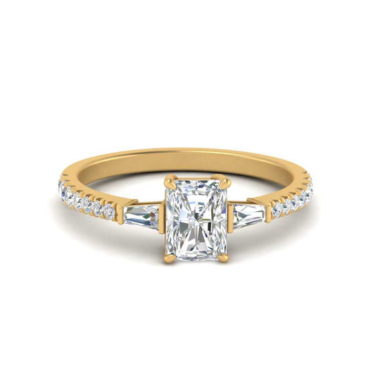 Delicate Antique Pave Radiant Cut Diamond Ring