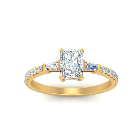 Delicate Antique Pave Radiant Cut Diamond Ring