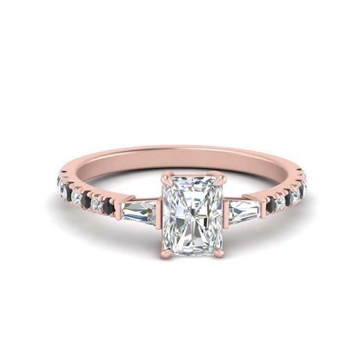 Delicate Antique Pave Radiant Cut Diamond Ring