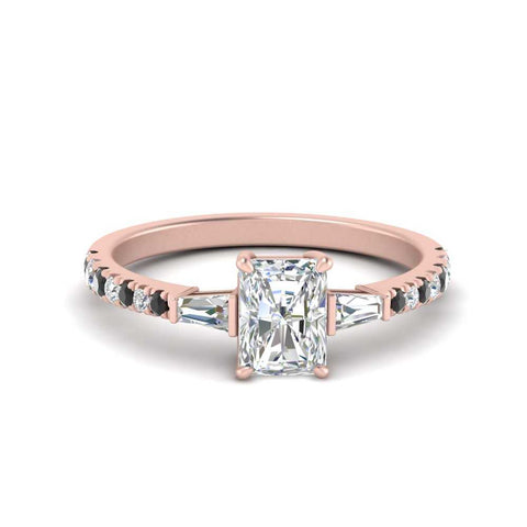 Delicate Antique Pave Radiant Engagement Ring