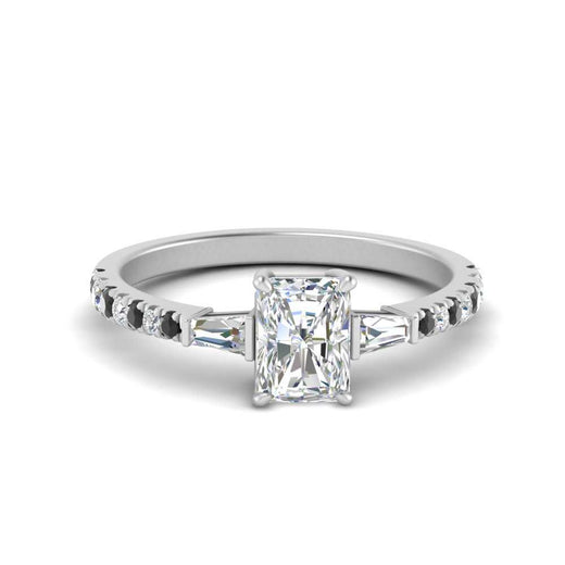 Delicate Antique Pave Radiant Cut Diamond Ring