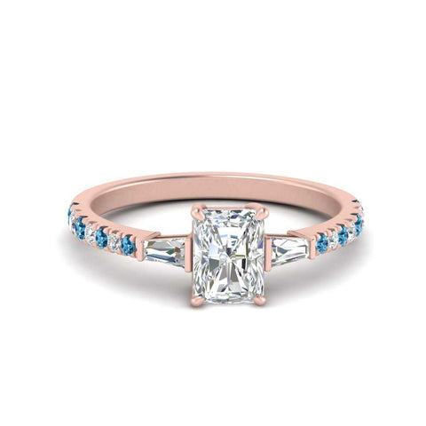 Delicate Antique Pave Radiant Cut Diamond Ring