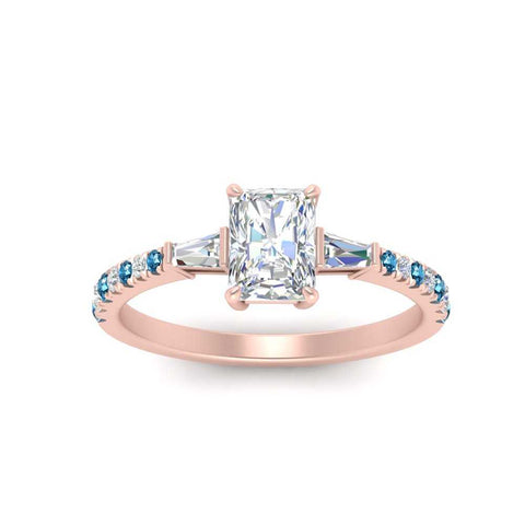 Delicate Antique Pave Radiant Cut Diamond Ring