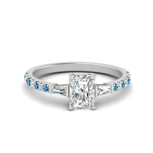 Delicate Antique Pave Radiant Cut Diamond Ring