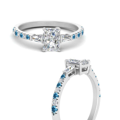 Delicate Antique Pave Radiant Engagement Ring