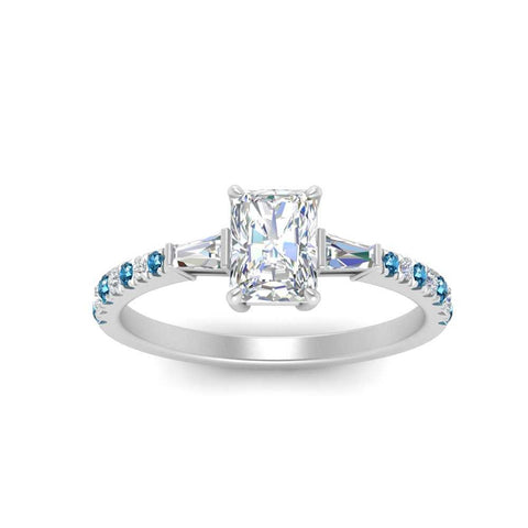 Delicate Antique Pave Radiant Cut Diamond Ring