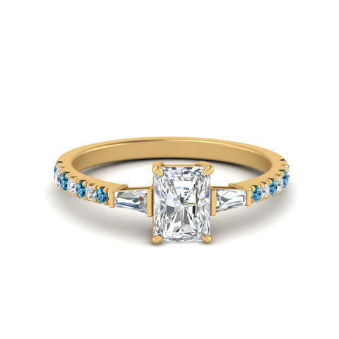 Delicate Antique Pave Radiant Cut Diamond Ring