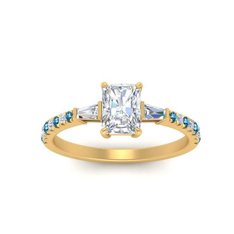 Delicate Antique Pave Radiant Engagement Ring
