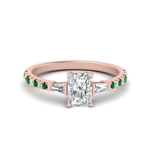 Delicate Antique Pave Radiant Cut Diamond Ring