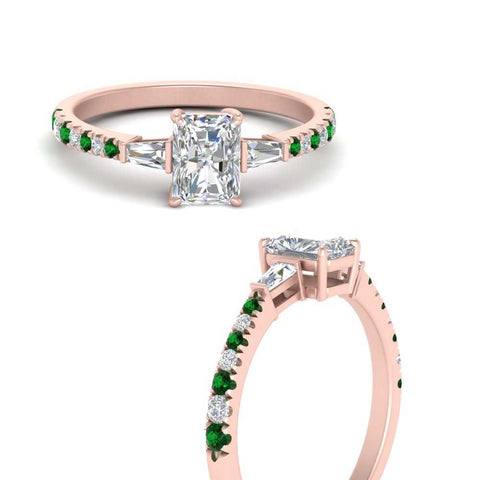 Delicate Antique Pave Radiant Engagement Ring