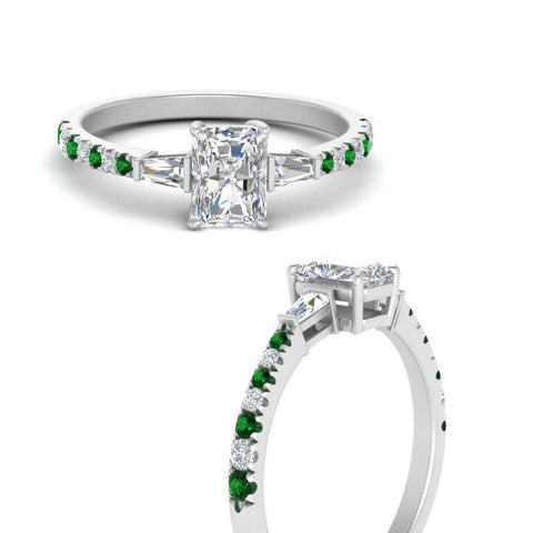 Delicate Antique Pave Radiant Engagement Ring