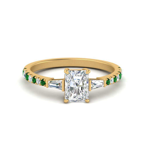 Delicate Antique Pave Radiant Engagement Ring