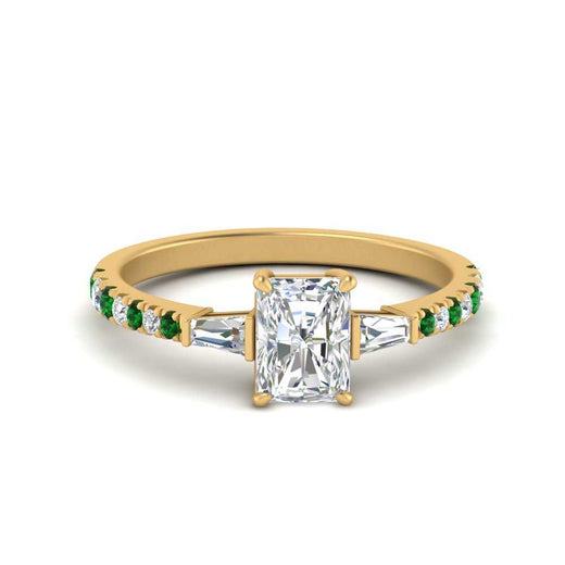 Delicate Antique Pave Radiant Cut Diamond Ring