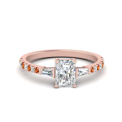 Delicate Antique Pave Radiant Cut Diamond Ring
