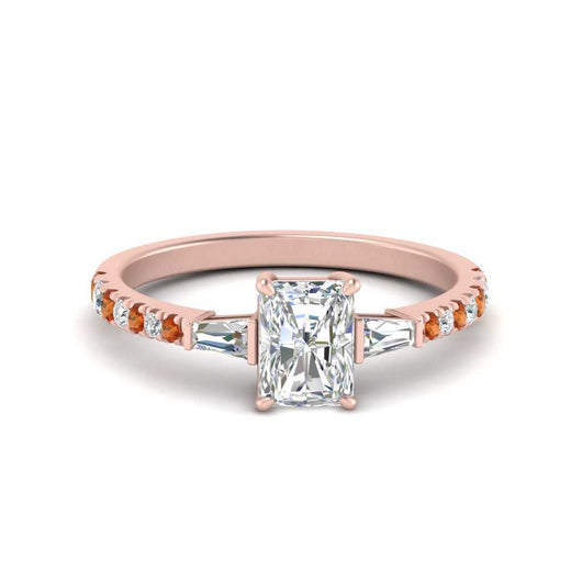 Delicate Antique Pave Radiant Cut Diamond Ring