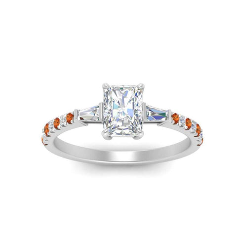 Delicate Antique Pave Radiant Engagement Ring