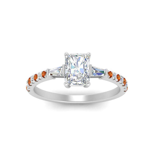 Delicate Antique Pave Radiant Cut Diamond Ring