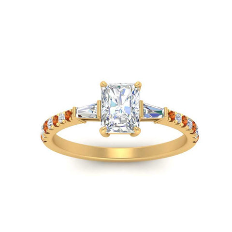 Delicate Antique Pave Radiant Engagement Ring