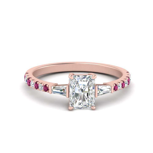 Delicate Antique Pave Radiant Cut Diamond Ring