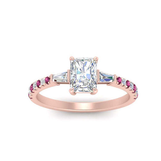 Delicate Antique Pave Radiant Cut Diamond Ring