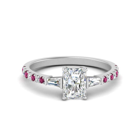 Delicate Antique Pave Radiant Cut Diamond Ring