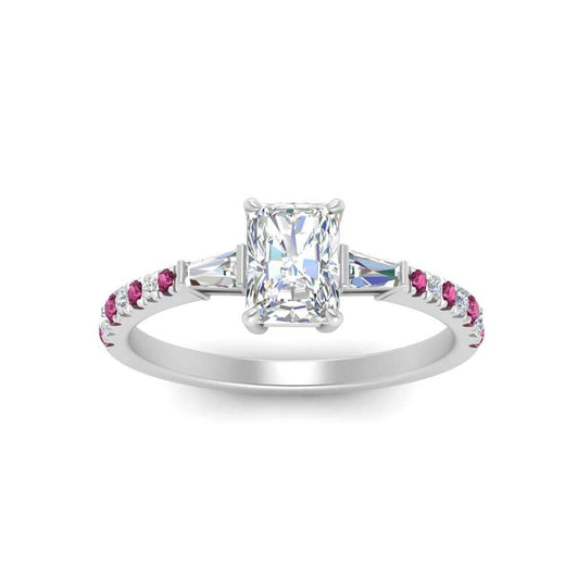 Delicate Antique Pave Radiant Cut Diamond Ring