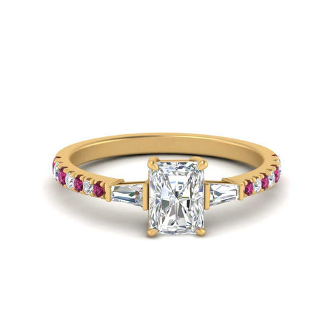 Delicate Antique Pave Radiant Engagement Ring