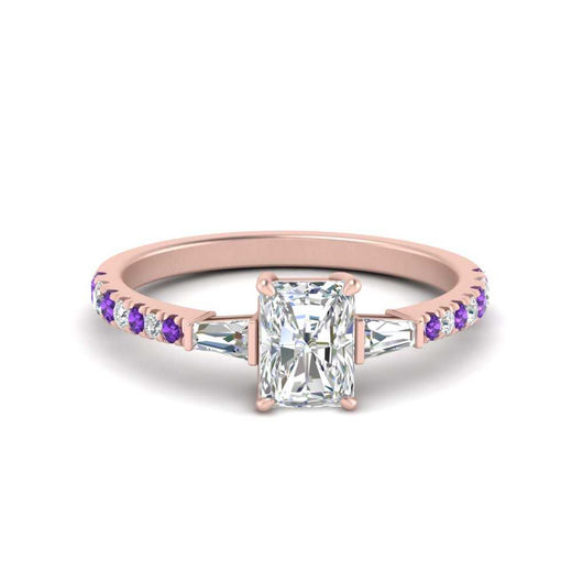 Delicate Antique Pave Radiant Cut Diamond Ring