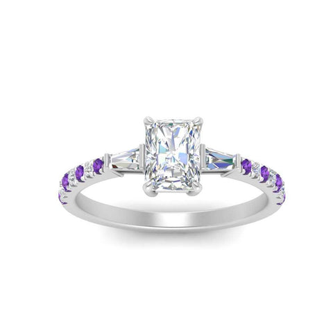 Delicate Antique Pave Radiant Engagement Ring