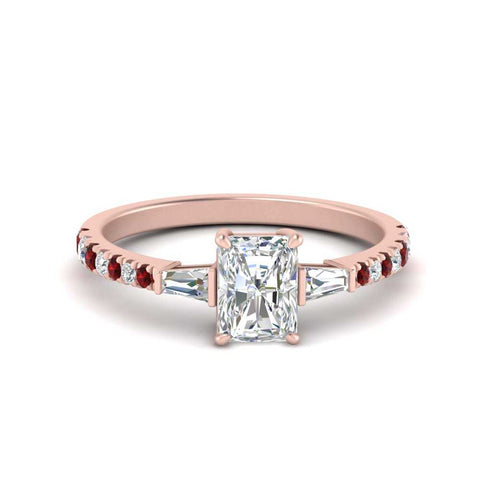 Delicate Antique Pave Radiant Engagement Ring