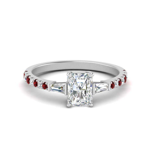 Delicate Antique Pave Radiant Engagement Ring