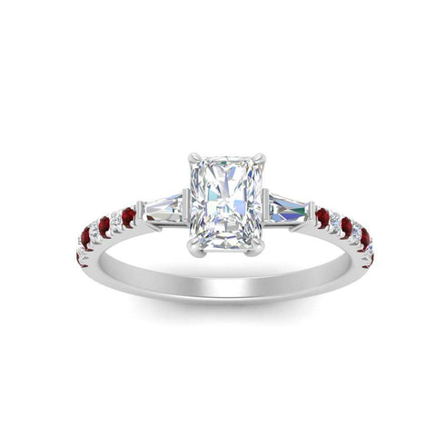 Delicate Antique Pave Radiant Engagement Ring