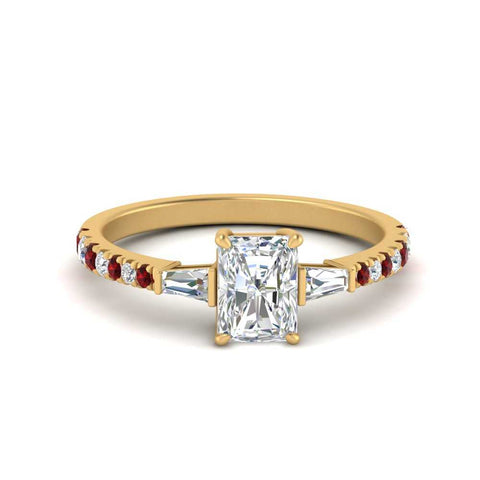 Delicate Antique Pave Radiant Engagement Ring