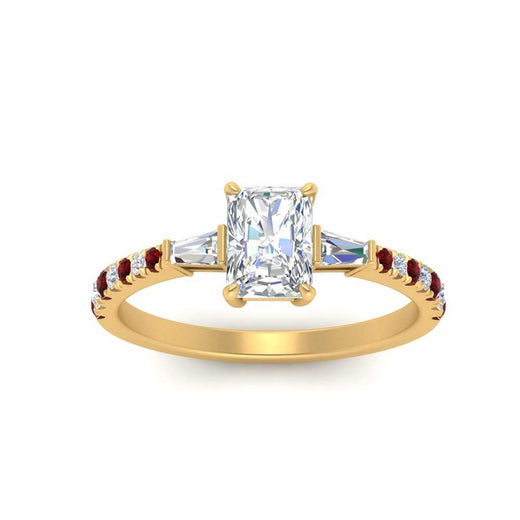 Delicate Antique Pave Radiant Cut Diamond Ring
