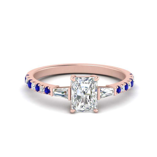 Delicate Antique Pave Radiant Cut Diamond Ring