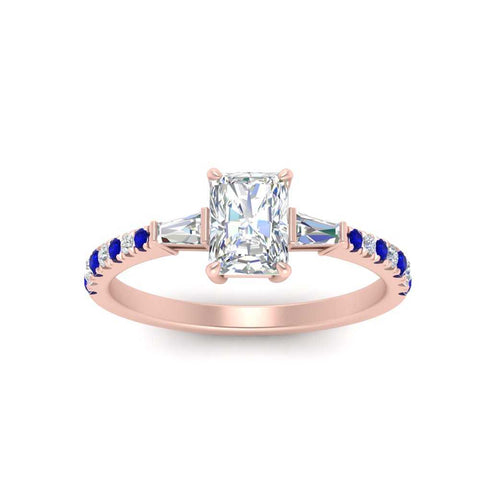 Delicate Antique Pave Radiant Engagement Ring