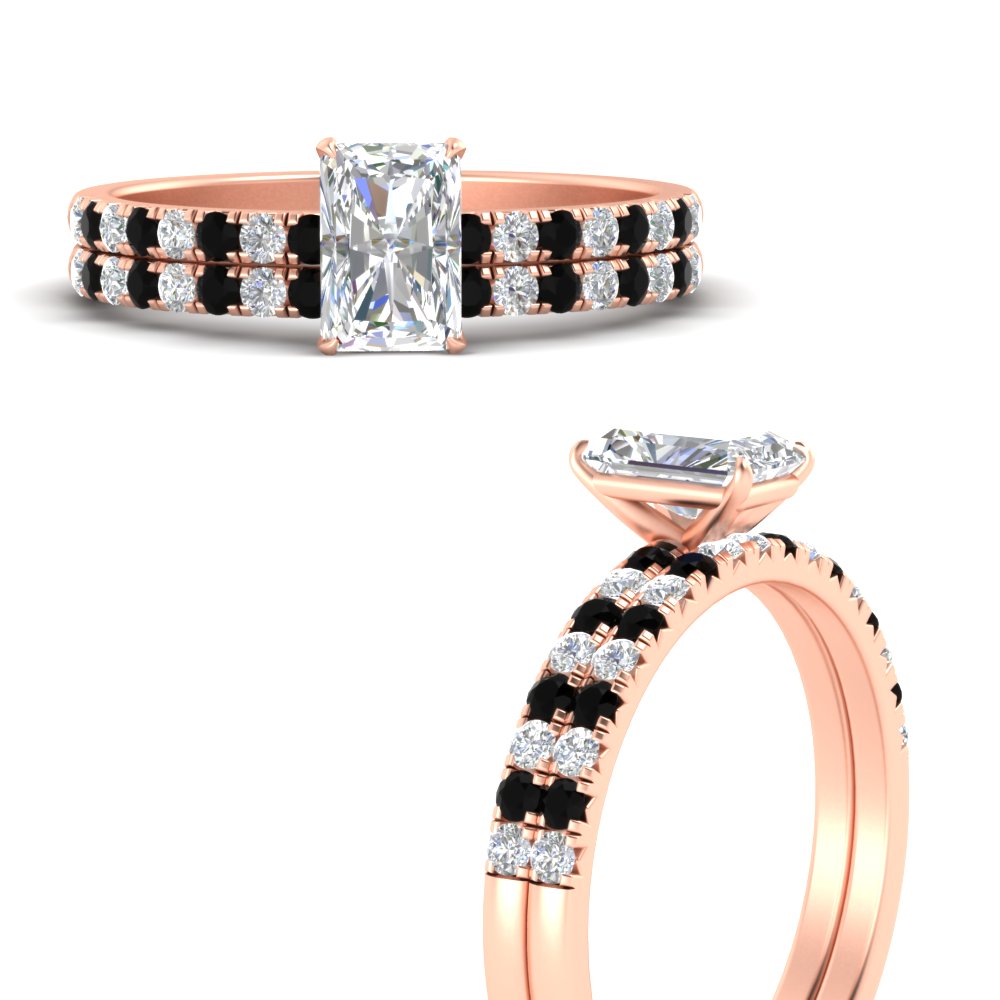 radiant-cut-french-pave-black-diamond-wedding-ring-set-in-rose-gold-FD11408RAGBLACKANGLE3-NL-RG?v=1763104319