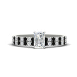Load image into Gallery viewer, radiant-cut-french-pave-black-diamond-wedding-ring-set-in-white-gold-FD11408RAGBLACK-NL-WG?v=1763104320