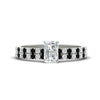 Load image into Gallery viewer, radiant-cut-french-pave-black-diamond-wedding-ring-set-in-white-gold-FD11408RAGBLACK-NL-WG_888dd10d-2a58-4219-b7bb-26227b58fbb9?v=1763104462