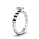 Load image into Gallery viewer, radiant-cut-french-pave-black-diamond-wedding-ring-set-in-white-gold-FD11408RAGBLACKANGLE2-NL-WG?v=1763104320