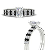 Load image into Gallery viewer, radiant-cut-french-pave-black-diamond-wedding-ring-set-in-white-gold-FD11408RAGBLACKANGLE3-NL-WG_24fac293-9b2b-426c-b7ef-ba712c4d31a1?v=1763104462