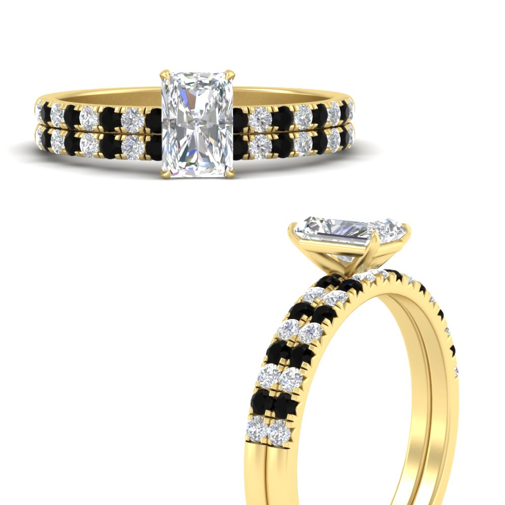 radiant-cut-french-pave-black-diamond-wedding-ring-set-in-yellow-gold-FD11408RAGBLACKANGLE3-NL-YG?v=1763104320