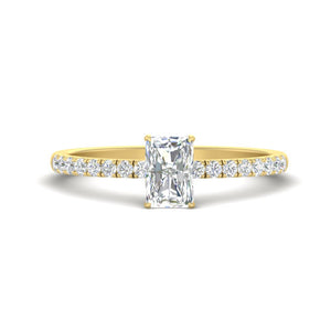 Radiant Cut French Pave Diamond Engagement Ring
