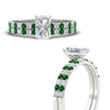 Load image into Gallery viewer, radiant-cut-french-pave-emerald-wedding-ring-set-in-white-gold-FD11408RAGEMGRANGLE3-NL-WG_979b8abf-1ee0-4213-96f1-25c911dc894e?v=1763104462