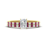 Load image into Gallery viewer, radiant-cut-french-pave-pink-sapphire-wedding-ring-set-in-yellow-gold-FD11408RAGSADRPI-NL-YG_962c8308-81b3-491f-a4a8-309da4d7fe9d?v=1763104462
