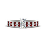 Load image into Gallery viewer, radiant-cut-french-pave-ruby-wedding-ring-set-in-white-gold-FD11408RAGRUDR-NL-WG_c9d6af9e-2f2d-439d-b8fd-ef2d146d626b?v=1763104462
