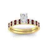 Load image into Gallery viewer, radiant-cut-french-pave-ruby-wedding-ring-set-in-yellow-gold-FD11408RAGRUDRANGLE5-NL-YG?v=1763104319