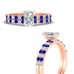 Load image into Gallery viewer, radiant-cut-french-pave-sapphire-wedding-ring-set-in-rose-gold-FD11408RAGSABLANGLE3-NL-RG_184c7f65-51d5-43f6-be0d-1633923fdaa2?v=1763104462
