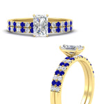 Load image into Gallery viewer, radiant-cut-french-pave-sapphire-wedding-ring-set-in-yellow-gold-FD11408RAGSABLANGLE3-NL-YG_292e426d-65cc-4bfe-b1bc-22b19a572cad?v=1763104462

